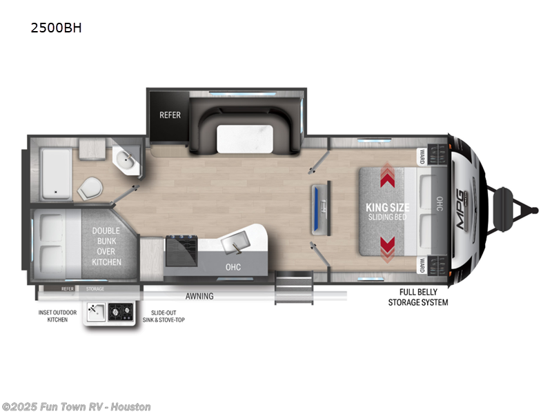 2022 Cruiser RV MPG 2500BH - Used Travel Trailer For Sale by Fun Town RV - Houston in Wharton, Texas features Slideout