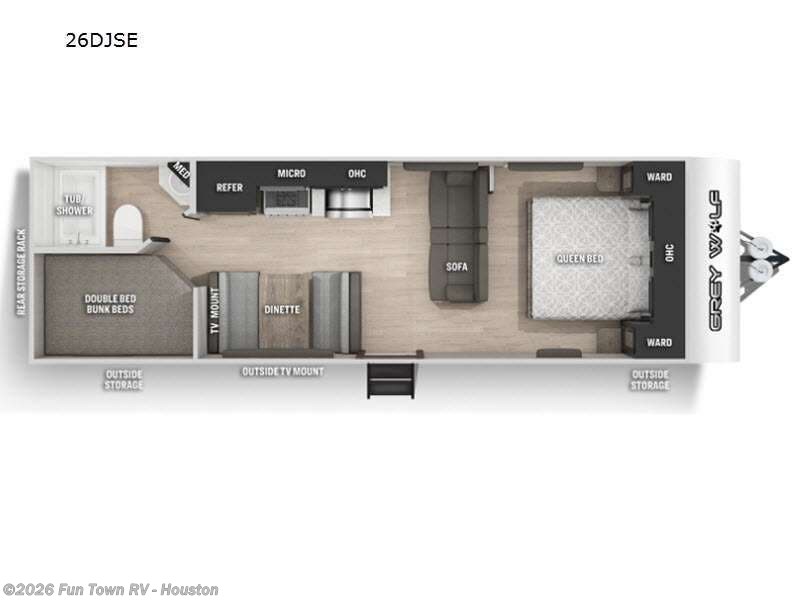 2022 Forest River Cherokee Grey Wolf 26DJSE - Used Travel Trailer For Sale by Fun Town RV - Houston in Wharton, Texas