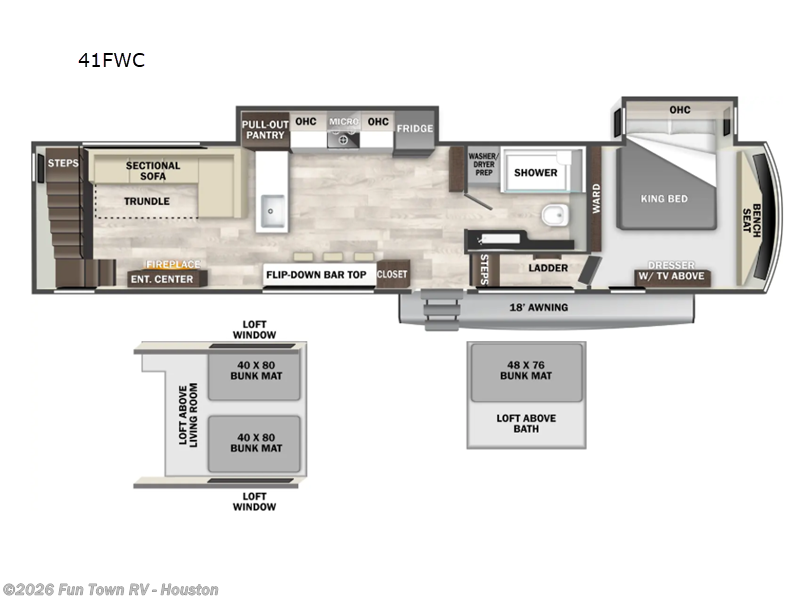 2025 Forest River Cedar Creek Cottage 41FWC - New Fifth Wheel For Sale by Fun Town RV - Houston in Wharton, Texas features Slideout