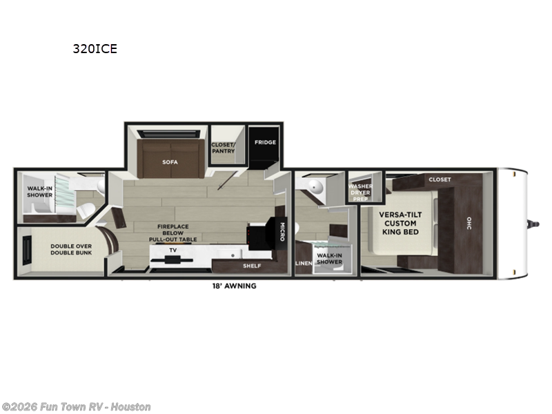 2026 Forest River Wildwood 320ICE - New Travel Trailer For Sale by Fun Town RV - Houston in Wharton, Texas features Slideout