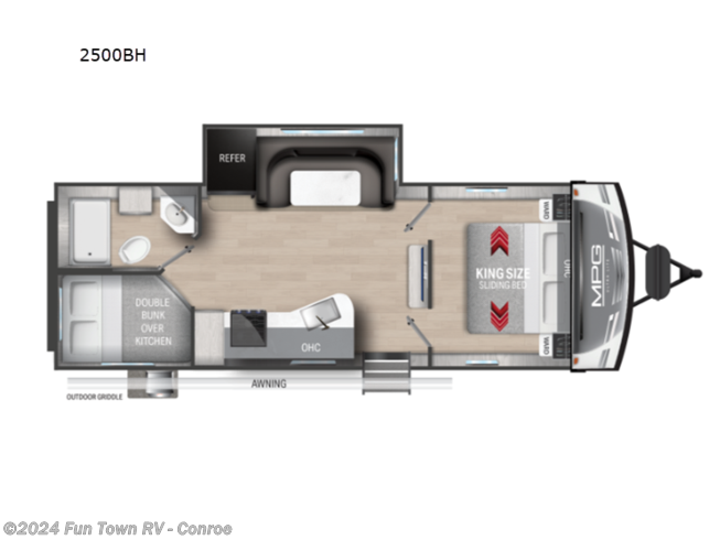 2024 Cruiser RV MPG 2500BH - New Travel Trailer For Sale by Fun Town RV - Conroe in Conroe, Texas