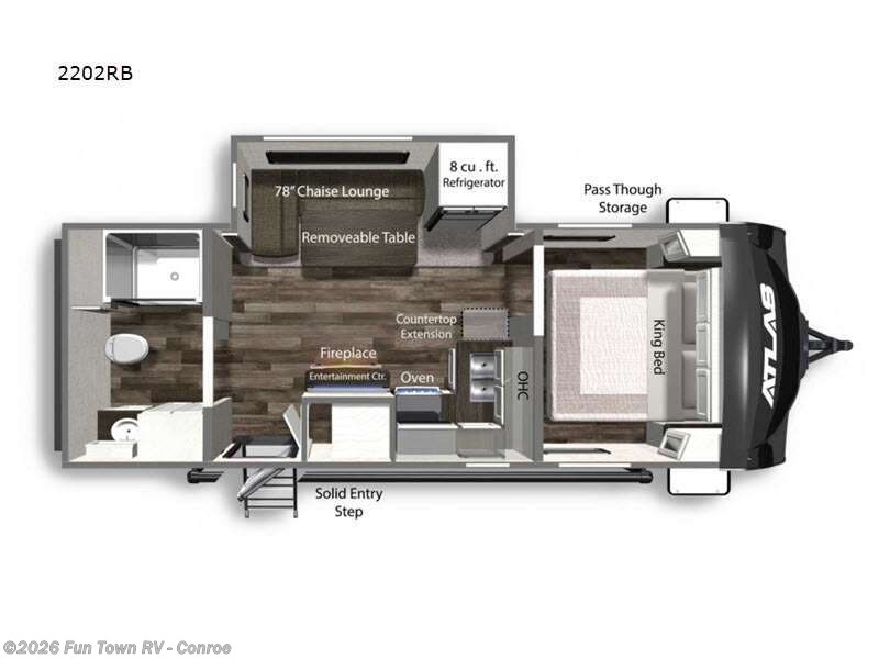2023 Dutchmen Atlas 2202RB - Used Travel Trailer For Sale by Fun Town RV - Conroe in Conroe, Texas features Slideout