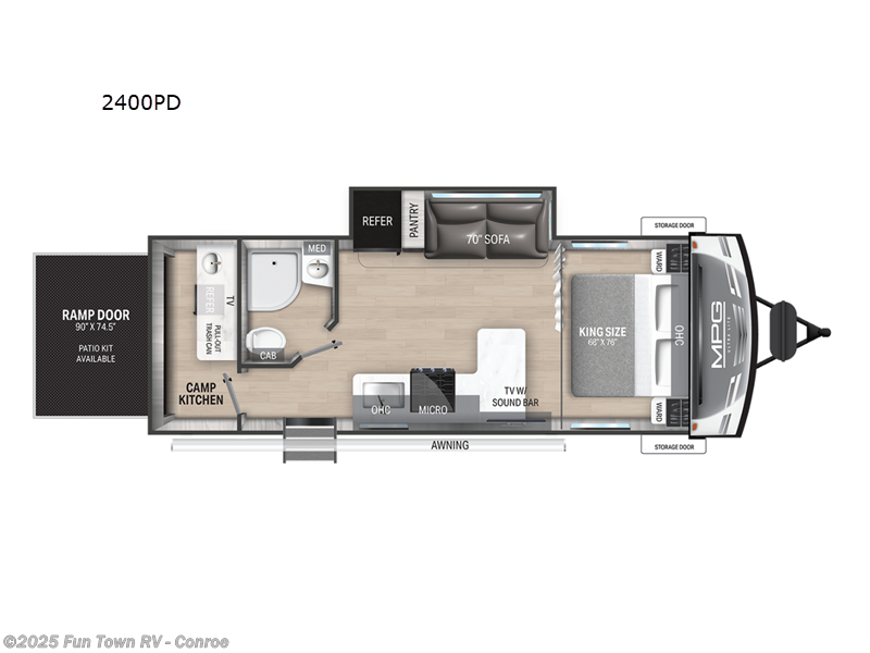 2025 Cruiser RV MPG 2400PD - New Travel Trailer For Sale by Fun Town RV - Conroe in Conroe, Texas features Slideout