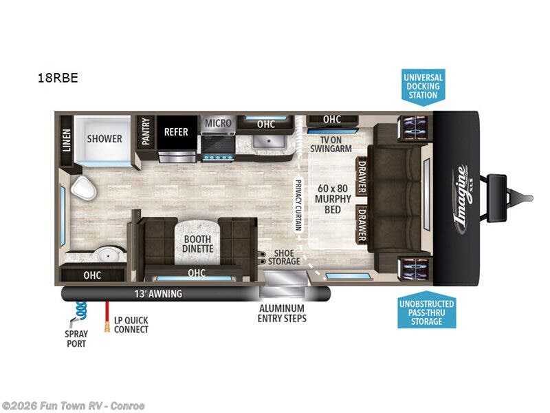 2019 Grand Design Imagine XLS 18RBE - Used Travel Trailer For Sale by Fun Town RV - Conroe in Conroe, Texas