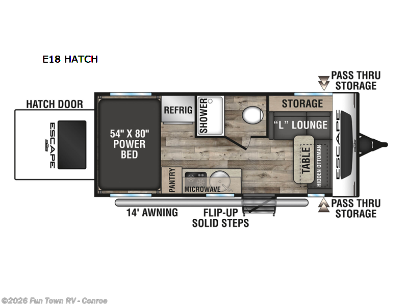 2022 K-Z Escape E18 HATCH - Used Travel Trailer For Sale by Fun Town RV - Conroe in Conroe, Texas