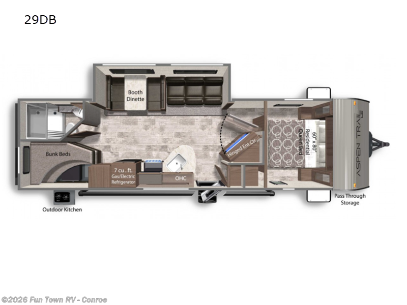 2023 Dutchmen Aspen Trail LE 29DB - Used Travel Trailer For Sale by Fun Town RV - Conroe in Conroe, Texas features Slideout