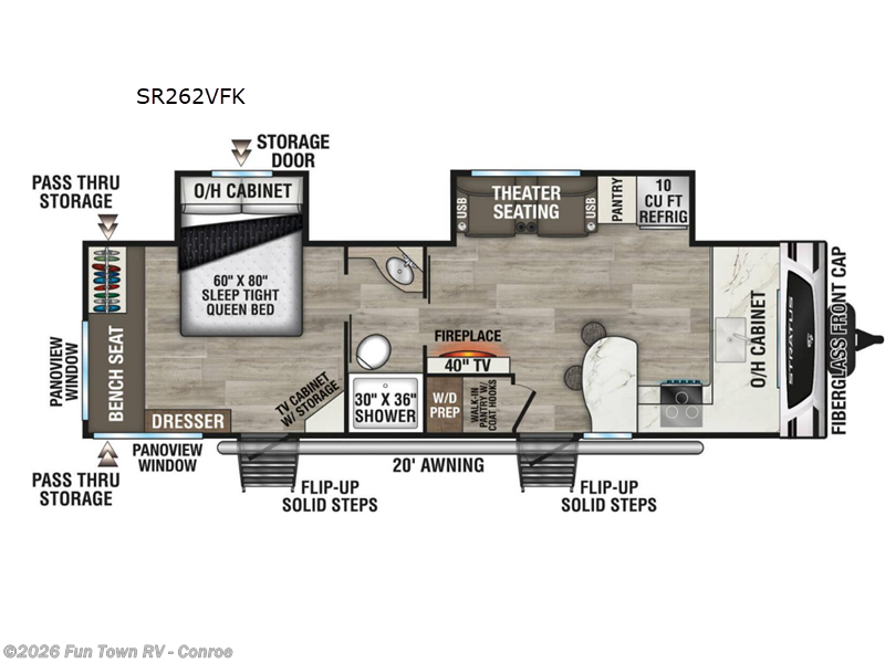 2026 Venture RV Stratus SR262VFK - Used Travel Trailer For Sale by Fun Town RV - Conroe in Conroe, Texas features Slideout
