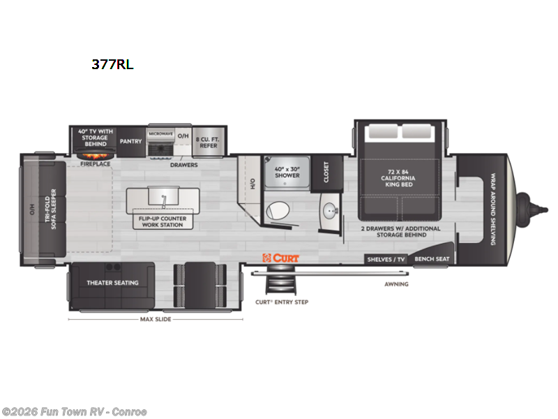 2022 Keystone Arcadia 377RL - Used Travel Trailer For Sale by Fun Town RV - Conroe in Conroe, Texas features Slideout