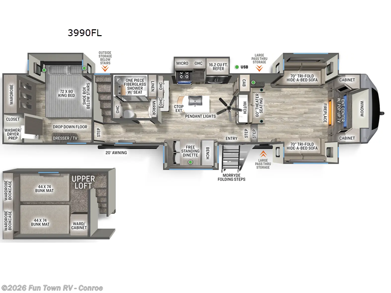 2026 Forest River Sierra 3990FL - New Fifth Wheel For Sale by Fun Town RV - Conroe in Conroe, Texas features Slideout