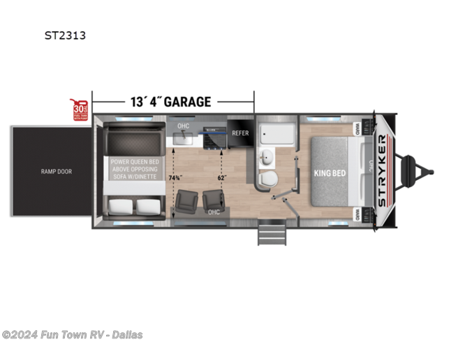 2023 Cruiser RV Stryker ST2313 - New Toy Hauler For Sale by Fun Town RV - Dallas in Rockwall, Texas