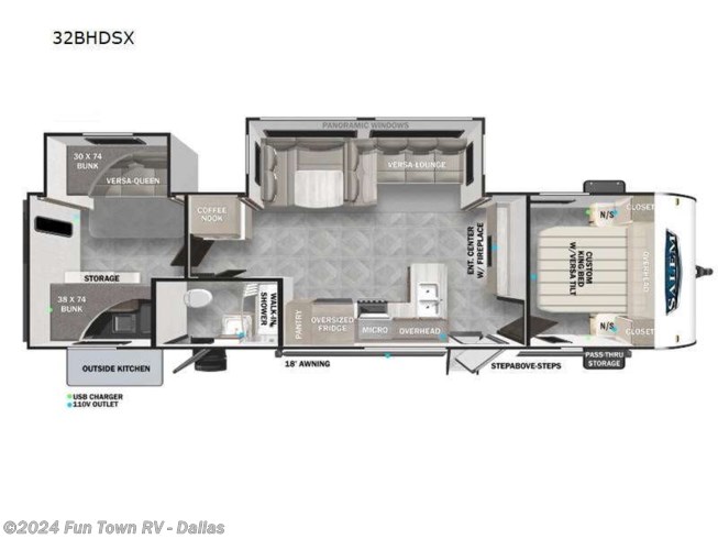 2024 Forest River Salem 32BHDSX - New Travel Trailer For Sale by Fun Town RV - Dallas in Rockwall, Texas