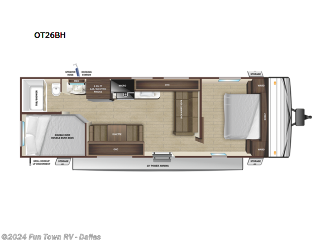 2022 Highland Ridge Open Range Conventional OT26BH - Used Travel Trailer For Sale by Fun Town RV - Dallas in Rockwall, Texas
