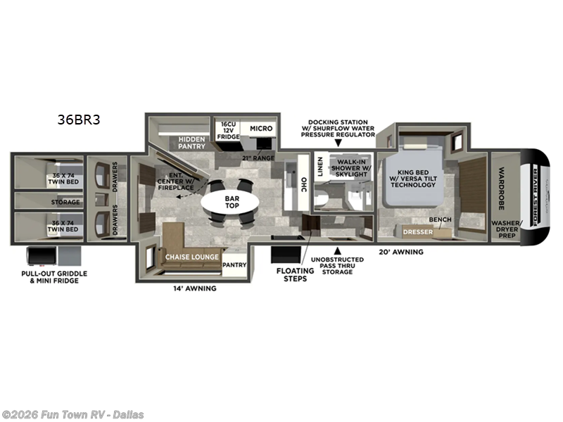 2026 Forest River Impression 36BR3 - New Fifth Wheel For Sale by Fun Town RV - Dallas in Rockwall, Texas features Slideout