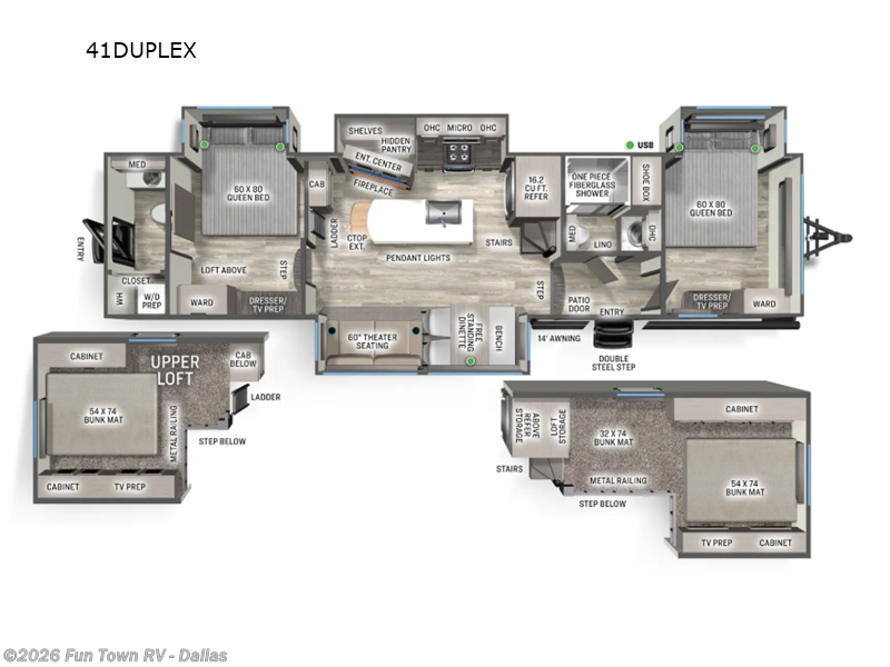 2026 Forest River Sierra 41DUPLEX - New Destination Trailer For Sale by Fun Town RV - Dallas in Rockwall, Texas features Slideout