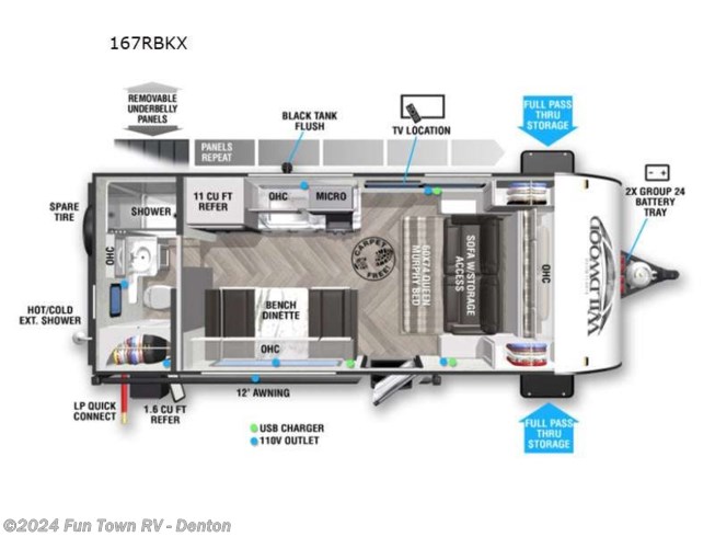 2022 Forest River Wildwood FSX 167RBKX - New Travel Trailer For Sale by Fun Town RV - Denton in Denton, Texas