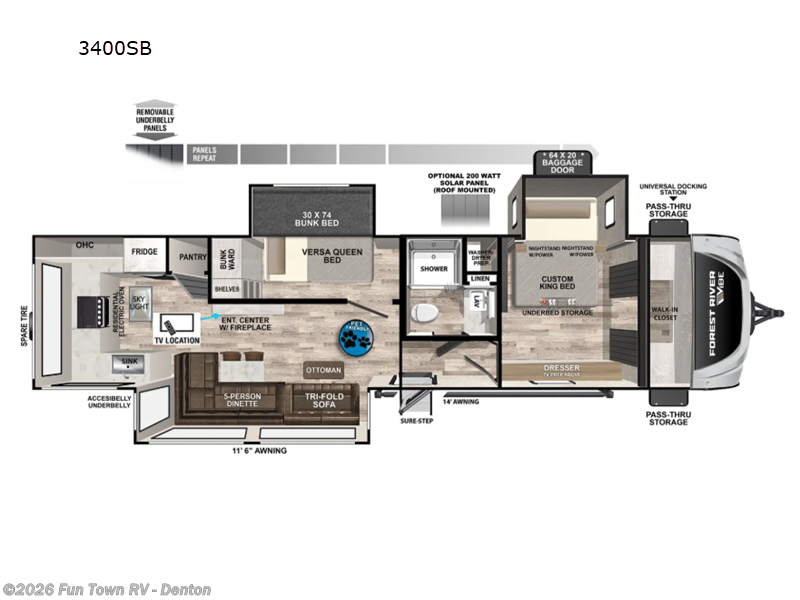 2026 Forest River Vibe 3400SB - New Travel Trailer For Sale by Fun Town RV - Denton in Denton, Texas features Slideout