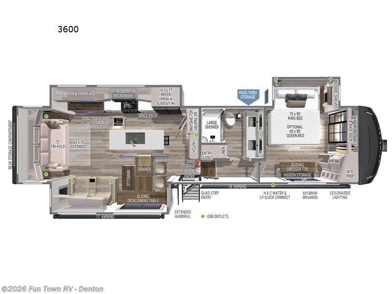 2026 Brinkley RV Model Z 3600 - New Fifth Wheel For Sale by Fun Town RV - Denton in Denton, Texas features Slideout