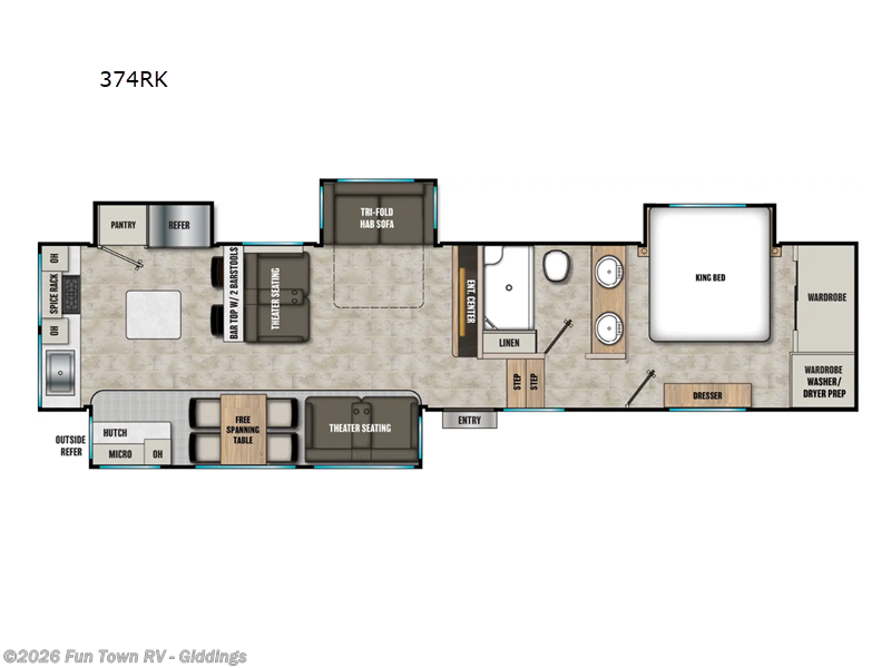 2026 Coachmen Brookstone 374RK - New Fifth Wheel For Sale by Fun Town RV - Giddings in Giddings, Texas features Slideout