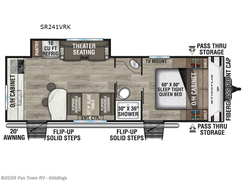 2025 Venture RV Stratus SR241VRK - New Travel Trailer For Sale by Fun Town RV - Giddings in Giddings, Texas features Slideout