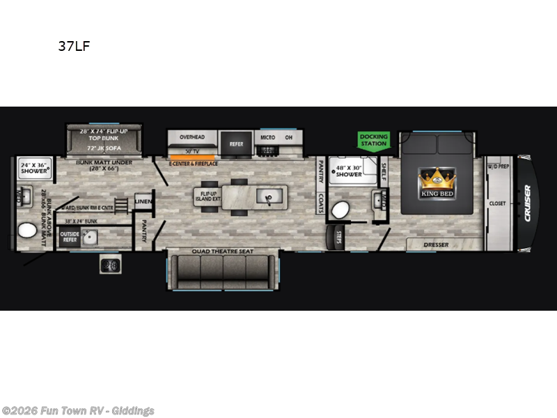 2025 CrossRoads Cruiser 37LF - New Fifth Wheel For Sale by Fun Town RV - Giddings in Giddings, Texas features Slideout
