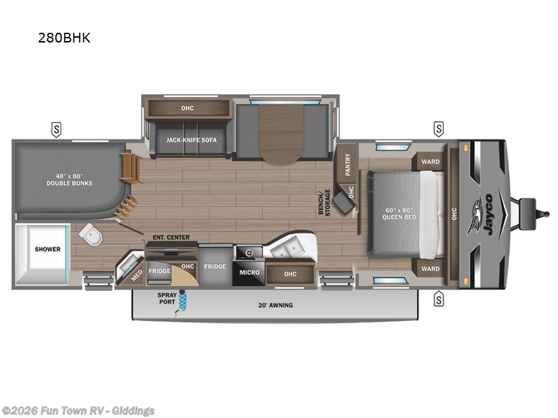 2023 Jayco Jay Flight 280BHK - Used Travel Trailer For Sale by Fun Town RV - Giddings in Giddings, Texas features Slideout