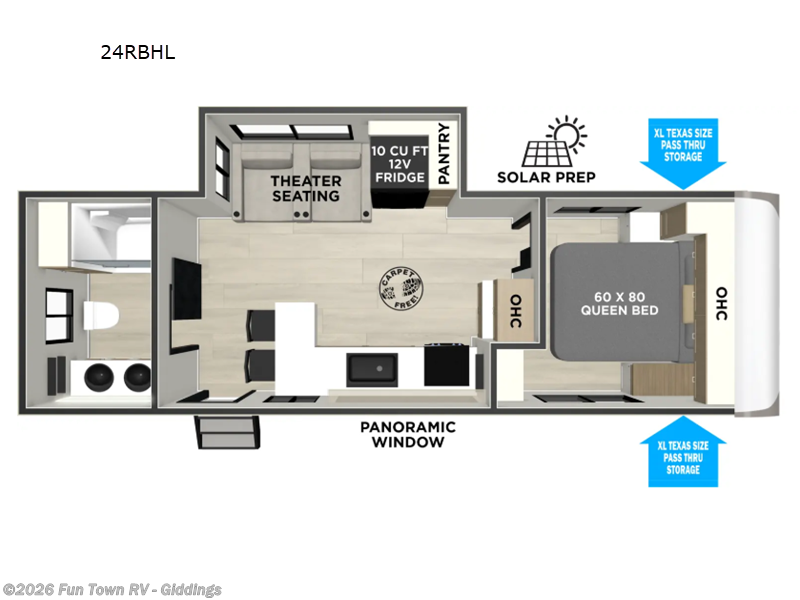 2026 Forest River Wildwood Heritage Glen Hyper-Lyte 24RBHL - New Travel Trailer For Sale by Fun Town RV - Giddings in Giddings, Texas features Slideout