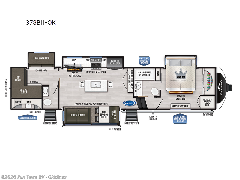 2023 East to West Ahara 378BH-OK - Used Fifth Wheel For Sale by Fun Town RV - Giddings in Giddings, Texas features Slideout