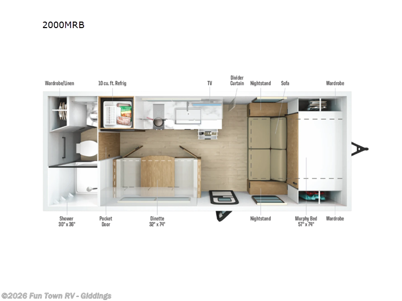 2026 Winnebago Micro Minnie 2000MRB - New Travel Trailer For Sale by Fun Town RV - Giddings in Giddings, Texas