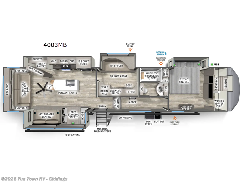 2025 Forest River Sierra 4003MB - Used Fifth Wheel For Sale by Fun Town RV - Giddings in Giddings, Texas features Slideout