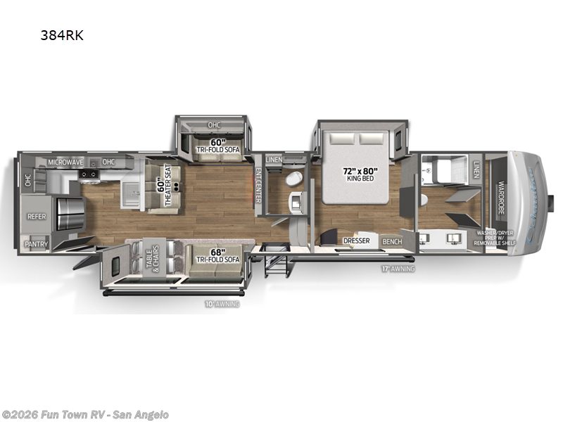 2023 Forest River Columbus 384RK - Used Fifth Wheel For Sale by Fun Town RV - San Angelo in San Angelo, Texas features Slideout
