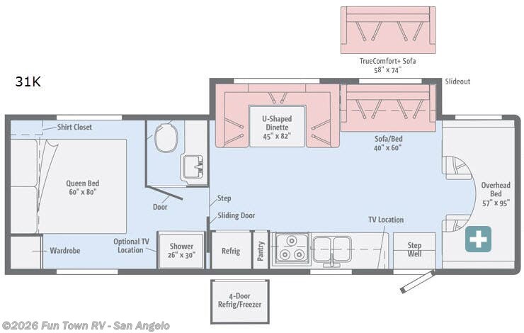 2018 Winnebago Spirit 31K - Used Class C For Sale by Fun Town RV - San Angelo in San Angelo, Texas features Slideout