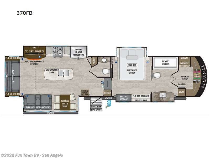 2023 Alliance RV Paradigm 370FB - Used Fifth Wheel For Sale by Fun Town RV - San Angelo in San Angelo, Texas features Slideout