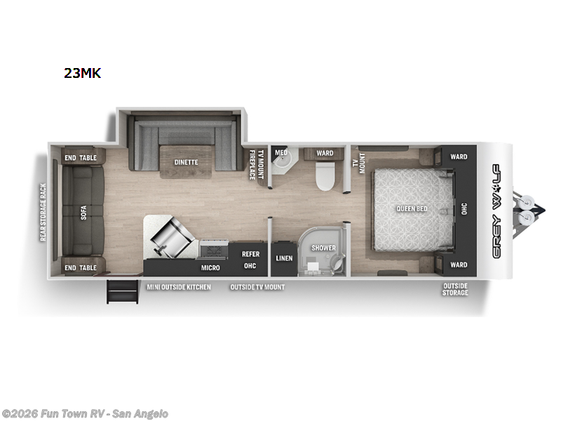 2022 Forest River Cherokee Grey Wolf 23MK - Used Travel Trailer For Sale by Fun Town RV - San Angelo in San Angelo, Texas features Slideout