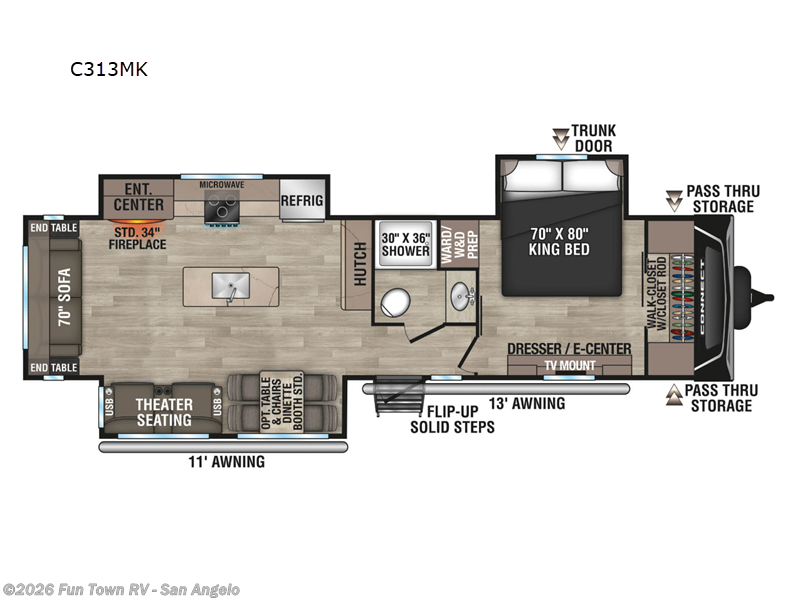2025 K-Z Connect C313MK - New Travel Trailer For Sale by Fun Town RV - San Angelo in San Angelo, Texas features Slideout