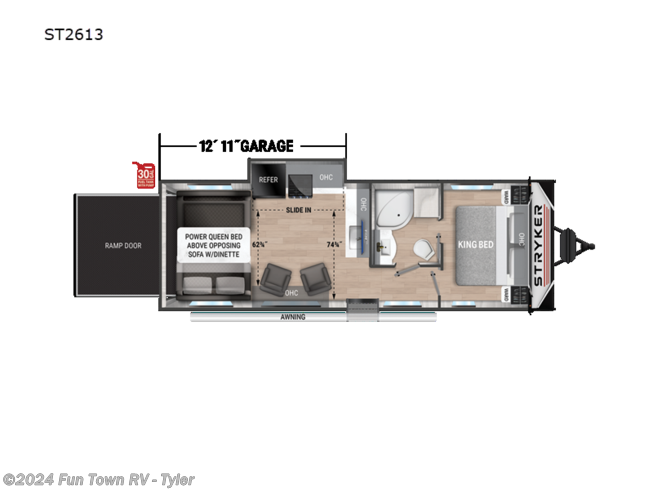 2023 Cruiser RV Stryker ST2613 - New Toy Hauler For Sale by Fun Town RV - Tyler in Mineola, Texas