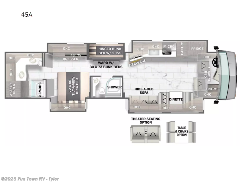 2025 Forest River Berkshire XLT 45A - New Class A For Sale by Fun Town RV - Tyler in Mineola, Texas features Slideout