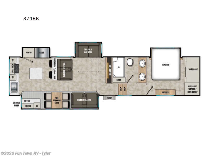 2026 Coachmen Brookstone 374RK - New Fifth Wheel For Sale by Fun Town RV - Tyler in Mineola, Texas features Slideout