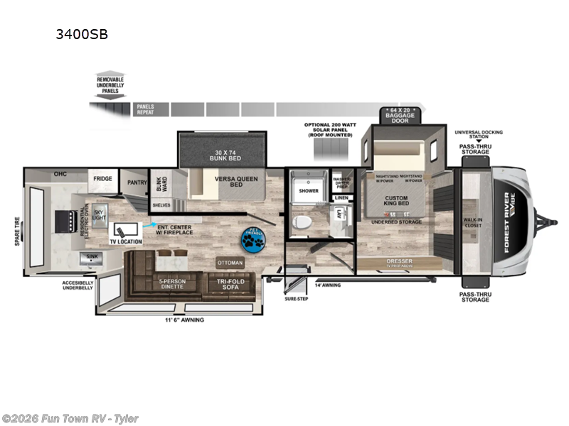 2026 Forest River Vibe 3400SB - New Travel Trailer For Sale by Fun Town RV - Tyler in Mineola, Texas features Slideout