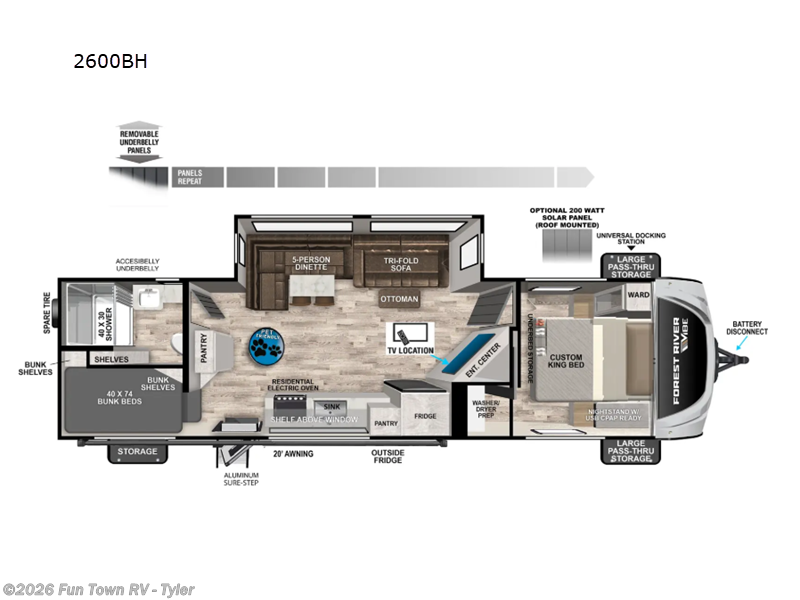 2026 Forest River Vibe 2600BH - New Travel Trailer For Sale by Fun Town RV - Tyler in Mineola, Texas features Slideout
