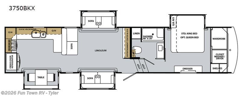 2020 Forest River Cardinal Luxury 3750BKX - Used Fifth Wheel For Sale by Fun Town RV - Tyler in Mineola, Texas features Slideout