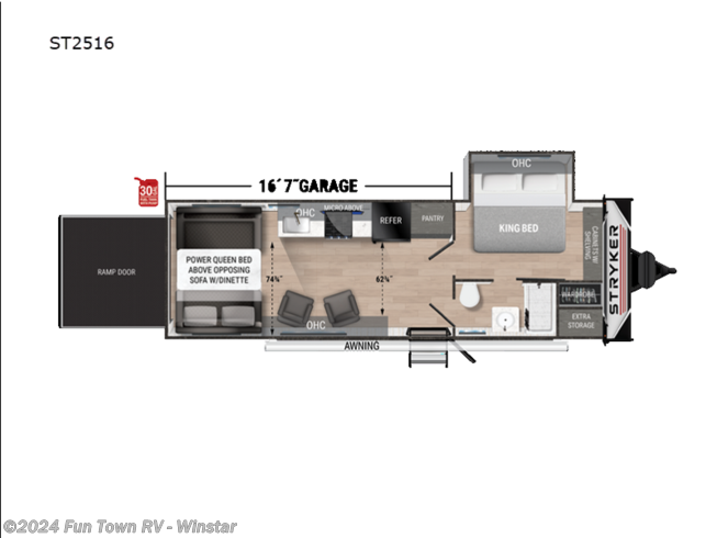 2023 Cruiser RV Stryker ST2516 - New Toy Hauler For Sale by Fun Town RV - Winstar in Thackerville, Oklahoma