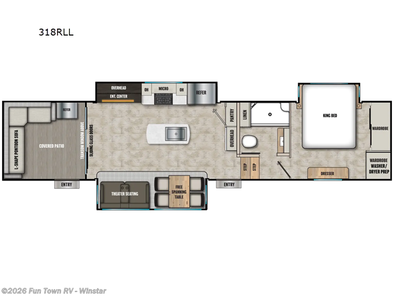2025 Coachmen Brookstone 318RLL - Used Fifth Wheel For Sale by Fun Town RV - Winstar in Thackerville, Oklahoma features Slideout