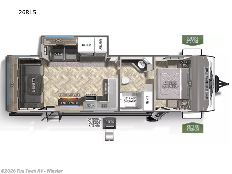 2023 Palomino Puma 26RLS - Used Travel Trailer For Sale by Fun Town RV - Winstar in Thackerville, Oklahoma features Slideout