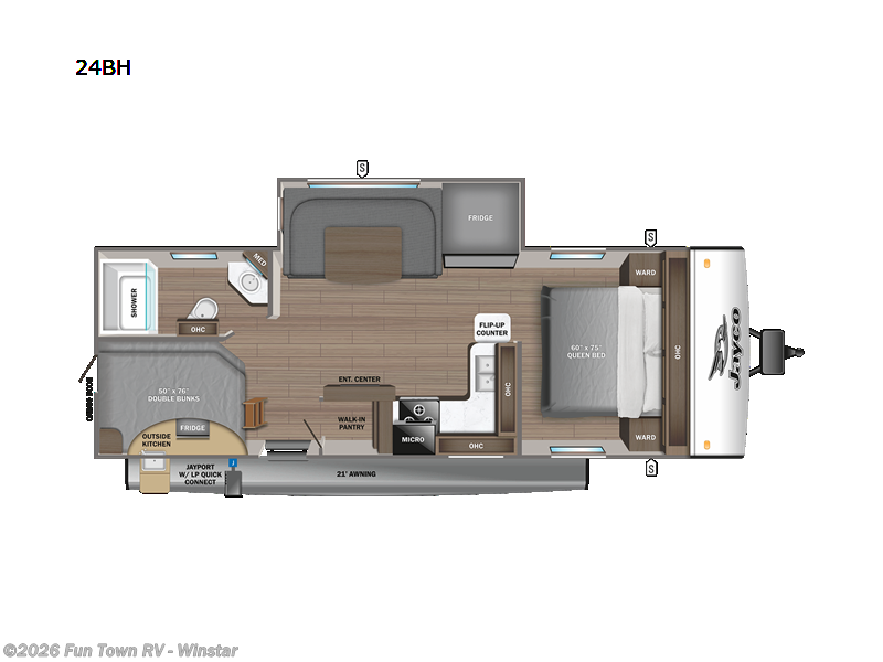 2023 Jayco Jay Feather 24BH - Used Travel Trailer For Sale by Fun Town RV - Winstar in Thackerville, Oklahoma features Slideout