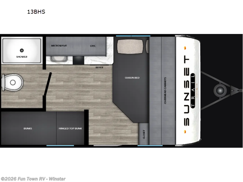 2026 CrossRoads Sunset Trail Select 13BHS - New Travel Trailer For Sale by Fun Town RV - Winstar in Thackerville, Oklahoma