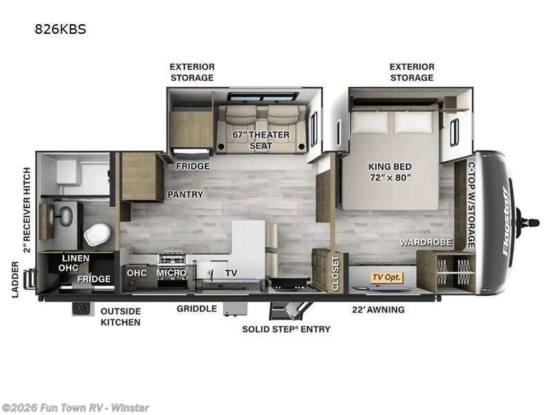 2024 Forest River Flagstaff Classic 826KBS - Used Travel Trailer For Sale by Fun Town RV - Winstar in Thackerville, Oklahoma features Slideout