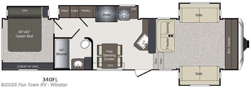 2016 Keystone Laredo 340FL - Used Fifth Wheel For Sale by Fun Town RV - Winstar in Thackerville, Oklahoma features Slideout