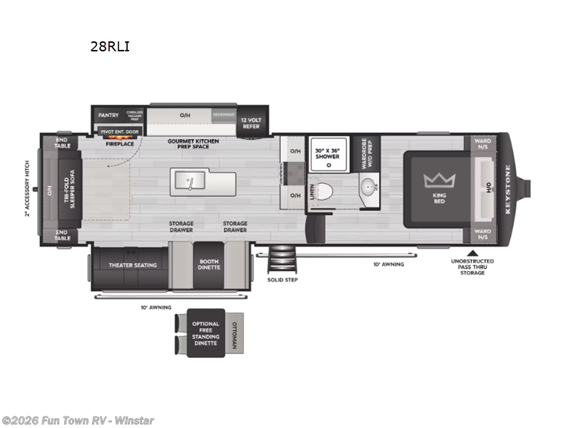 2026 Keystone Cougar Half-Ton 28RLI - New Fifth Wheel For Sale by Fun Town RV - Winstar in Thackerville, Oklahoma features Slideout