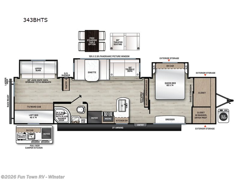 2026 Coachmen Catalina Legacy Edition 343BHTS - New Travel Trailer For Sale by Fun Town RV - Winstar in Thackerville, Oklahoma features Slideout