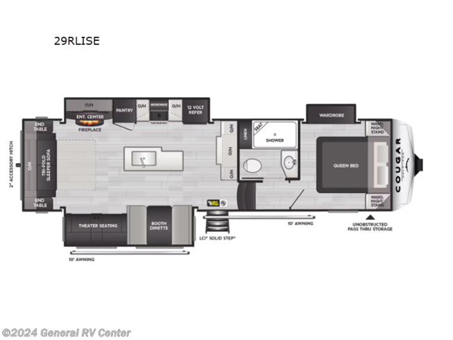 2024 Keystone Cougar Half-Ton 29RLISE - New Fifth Wheel For Sale by General RV Center in Clarkston, Michigan